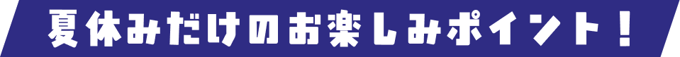 夏休みだけのお楽しみポイント！